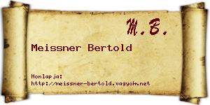 Meissner Bertold névjegykártya